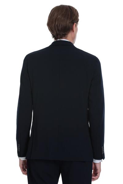 Lacivert Slim Fit Mono Yaka Casual Takım Elbise - 6