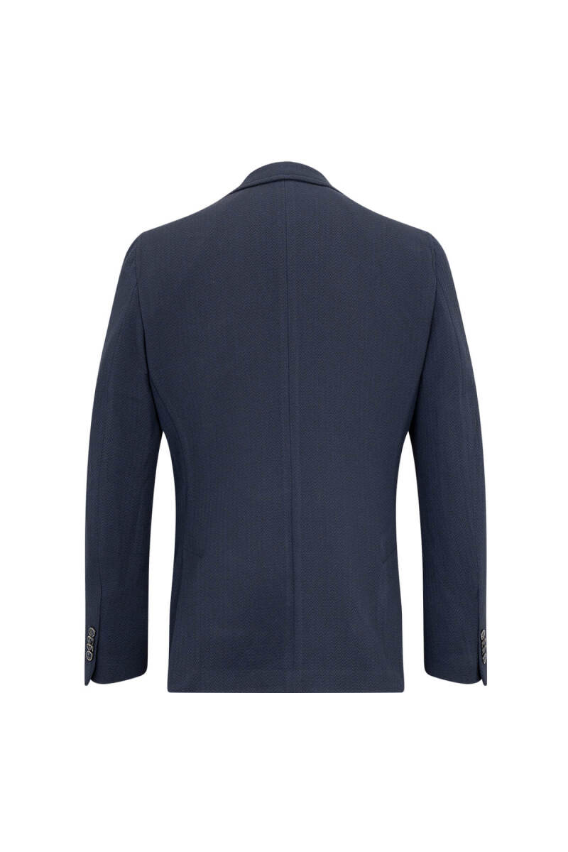 Lacivert Slim Fit Mono Yaka Klasik Ceket - HTML (1)