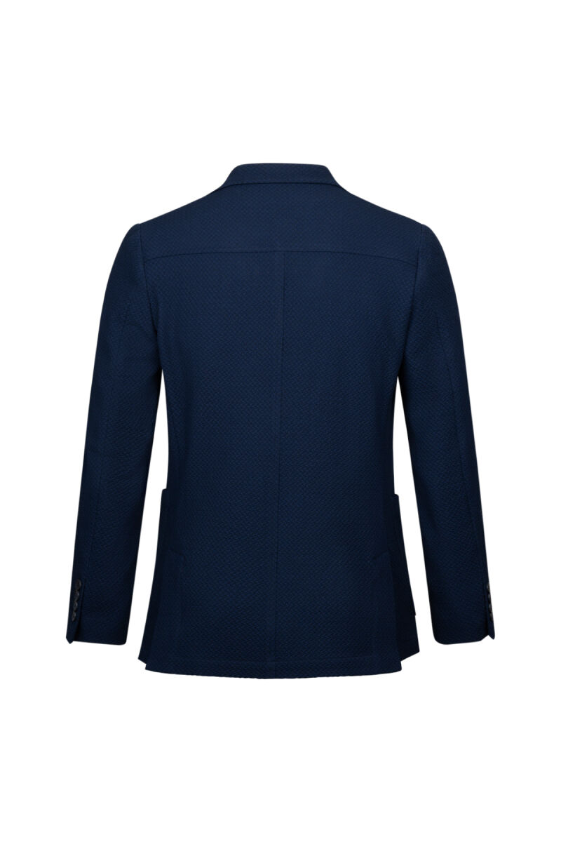 Lacivert Slim Fit Mono Yaka Klasik Ceket - HTML (1)