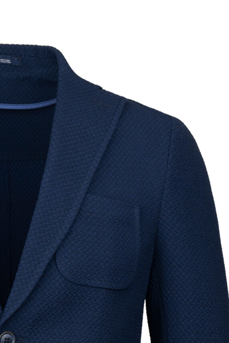 Lacivert Slim Fit Mono Yaka Klasik Ceket - HTML (1)