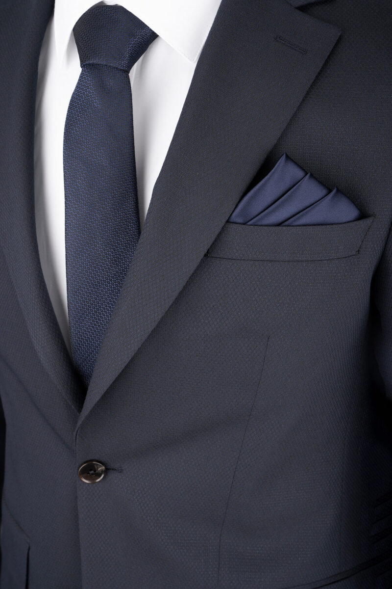 Lacivert Slim Fit Mono Yaka Klasik Takım Elbise - Hatemoğlu (1)