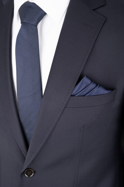 Lacivert Slim Fit Mono Yaka Klasik Takım Elbise - 2