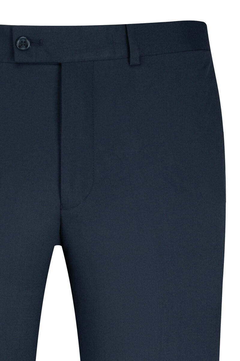 Lacivert Slim Fit Yandan Cepli Kumaş Pantolon - Hatemoğlu (1)