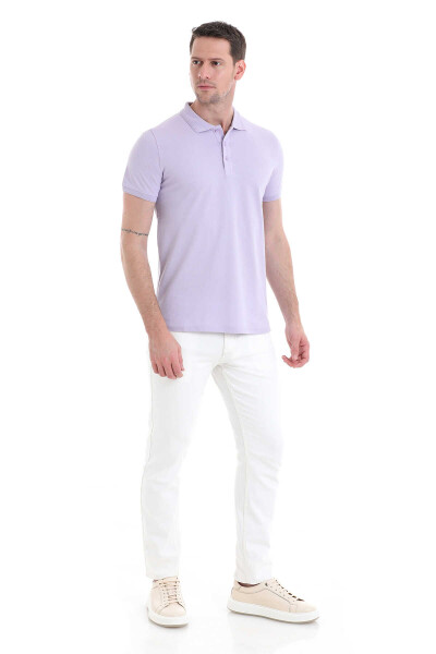 Lila Regular Fit 100% Pamuklu Polo Yaka Tişört - 2