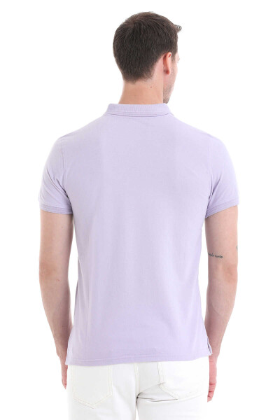 Lila Regular Fit 100% Pamuklu Polo Yaka Tişört - 6