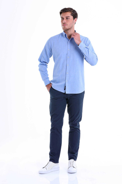 Mavi Comfort Fit 100% Pamuk Düğmeli Yaka Uzun Kollu Casual Oxford Gömlek - 2