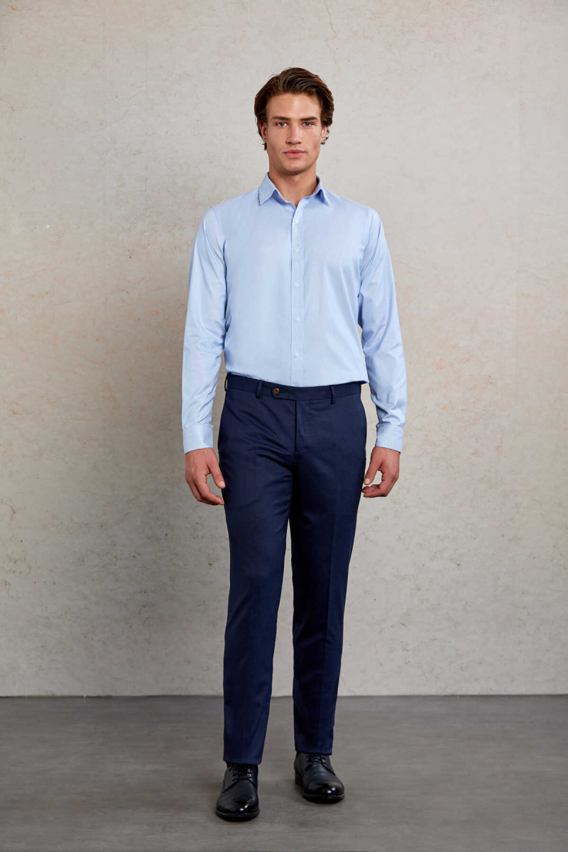 Mavi Comfort Fit Çizgili %100 Pamuk Slim Yaka Uzun Kollu Gömlek - Hatem Saykı (1)