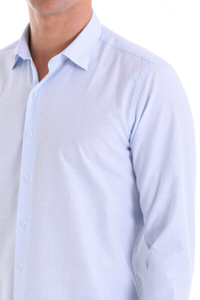 Mavi Comfort Fit Çizgili Pamuklu Slim Yaka Uzun Kollu Casual Gömlek - 5