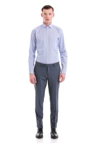 Mavi Comfort Fit Desenli 100% Pamuklu İtalyan Yaka Uzun Kollu Spor Gömlek - 2