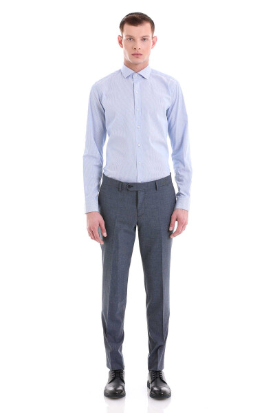 Mavi Comfort Fit Desenli 100% Pamuklu İtalyan Yaka Uzun Kollu Spor Gömlek - 8