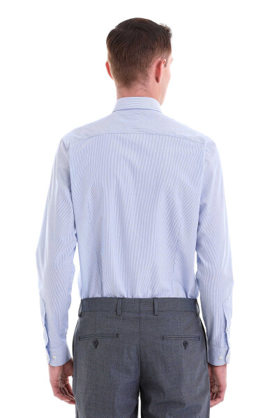 Mavi Comfort Fit Desenli 100% Pamuklu İtalyan Yaka Uzun Kollu Spor Gömlek - 12