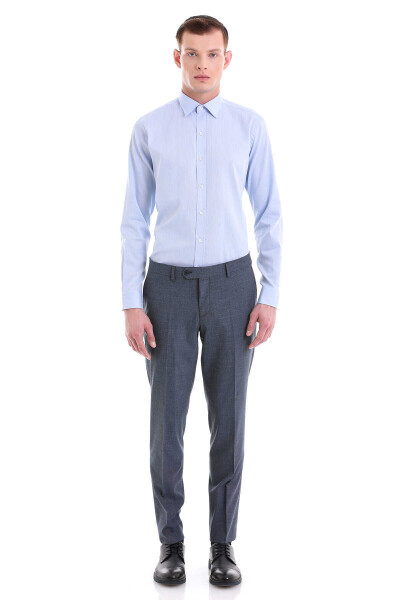 Mavi Comfort Fit Desenli 100% Pamuklu Slim Yaka Uzun Kollu Spor Gömlek - 2