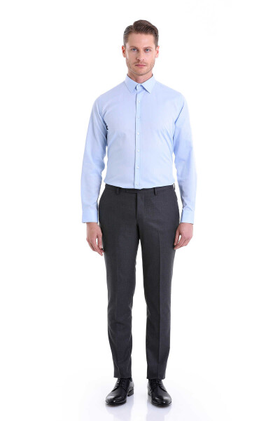 Mavi Comfort Fit Desenli Pamuklu Slim Yaka Uzun Kollu Klasik Gömlek - 3