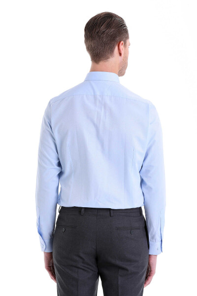 Mavi Comfort Fit Desenli Pamuklu Slim Yaka Uzun Kollu Klasik Gömlek - 5