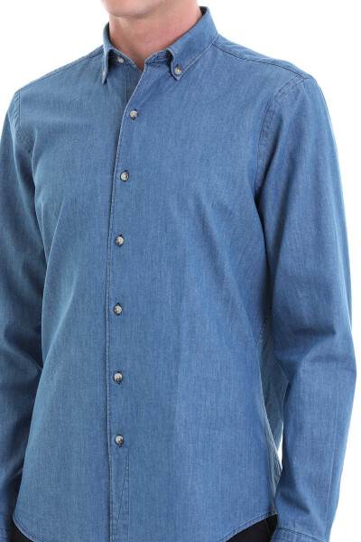 Mavi Comfort Fit 100% Pamuklu Düğmeli Yaka Uzun Kollu Klasik Gömlek - 5