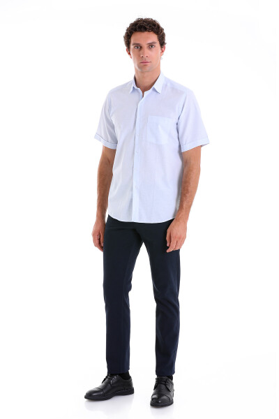 Mavi Comfort Fit Kareli Pamuklu Slim Yaka Kısa Kol Klasik Gömlek - 4