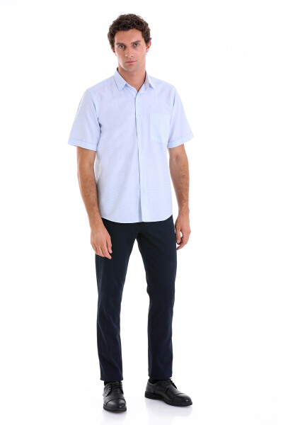 Mavi Comfort Fit Kareli Pamuklu Slim Yaka Kısa Kol Klasik Gömlek - 4
