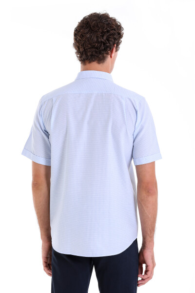 Mavi Comfort Fit Kareli Pamuklu Slim Yaka Kısa Kol Klasik Gömlek - 6
