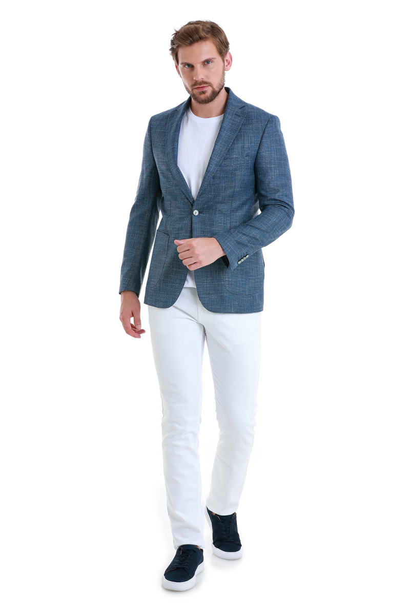 Mavi Comfort Fit Mono Yaka Klasik Ceket - Hatemoğlu (1)