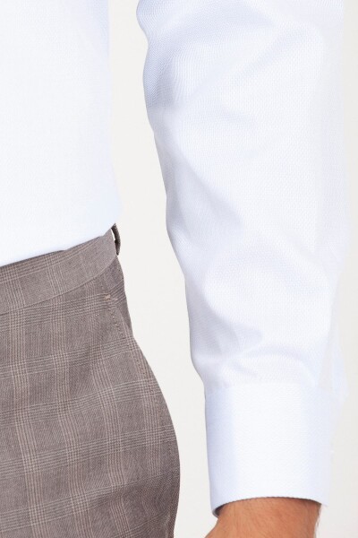 Mavi Slim Fit Desenli 100% Pamuk Uzun Kol Spor Gömlek - 5