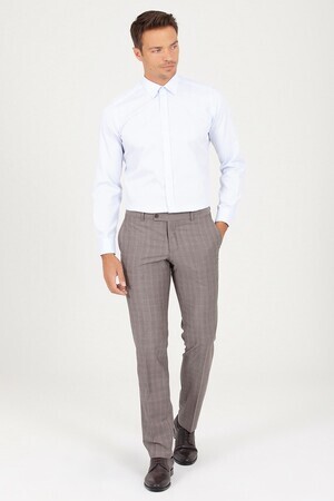 Mavi Slim Fit Desenli 100% Pamuk Uzun Kol Spor Gömlek - 6