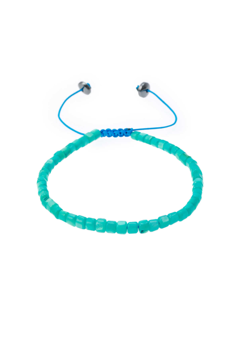 Mavi Desenli Hematit Taş Bileklik - Hatem Saykı