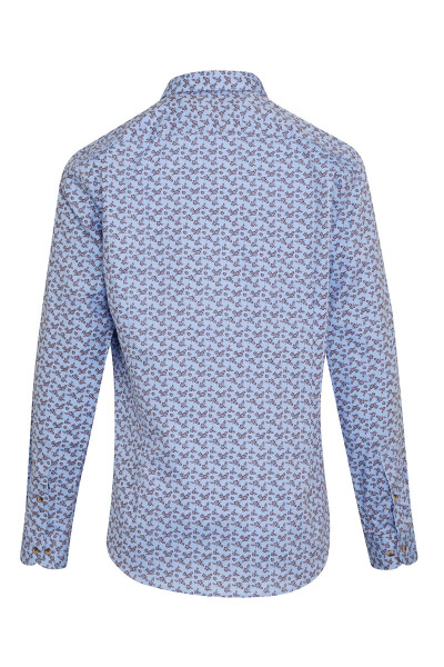 Kahverengi Comfort Fit Baskılı 100% Pamuk Düğmeli Yaka Uzun Kollu Casual Gömlek - 2