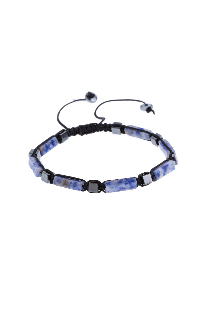Mavi Hematit Taşlı Erkek Bileklik - Hatem Saykı