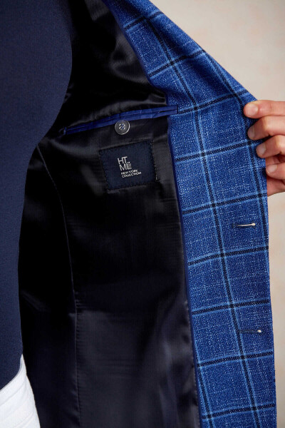 Mavi Slim Fit Kareli Mono Yaka Casual Ceket - 9