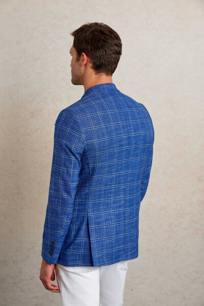 Mavi Slim Fit Kareli Mono Yaka Casual Ceket - 10
