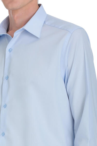 Mavi Klasik Fit Slim Yaka Pamuklu Uzun Kollu Gömlek - 5