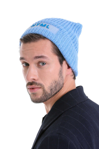 Mavi Pamuklu Örgü Bere - 2