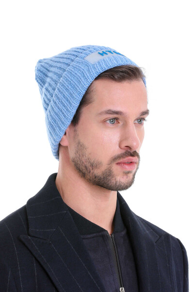 Mavi Pamuklu Örgü Bere - 5