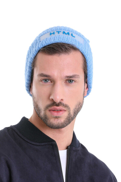 Mavi Pamuklu Örgü Bere - 6