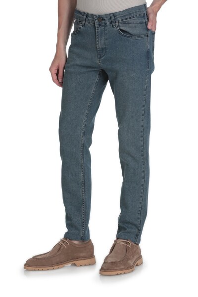 Mavi Rahat Kesim 5 Cep Pamuklu Kot Pantolon - 2