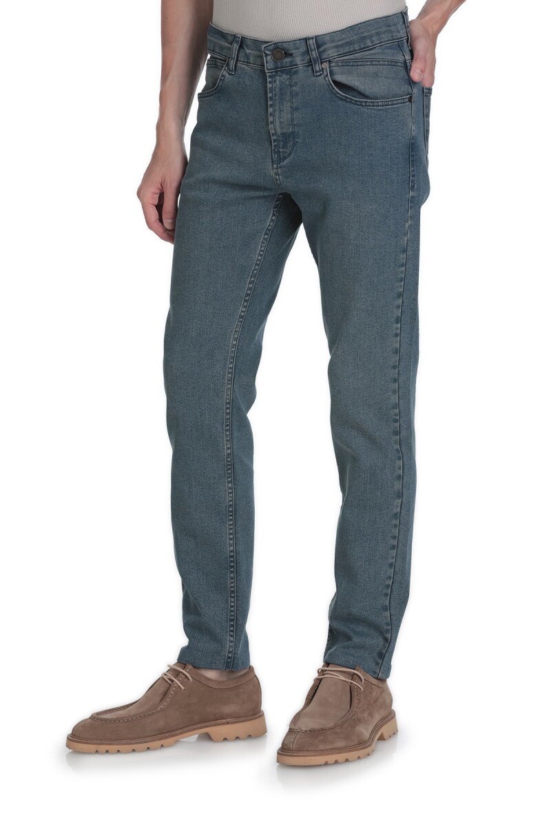 Mavi Rahat Kesim 5 Cep Pamuklu Kot Pantolon - Saykı (1)