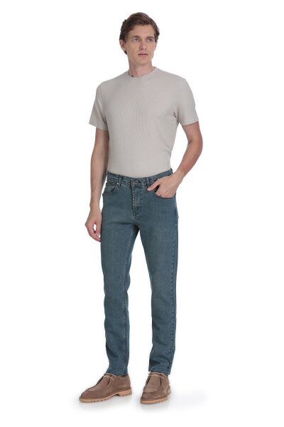 Mavi Rahat Kesim 5 Cep Pamuklu Kot Pantolon - 1