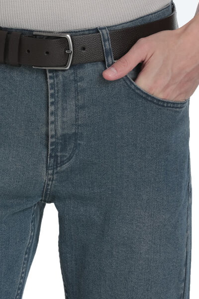 Mavi Rahat Kesim 5 Cep Pamuklu Kot Pantolon - 4