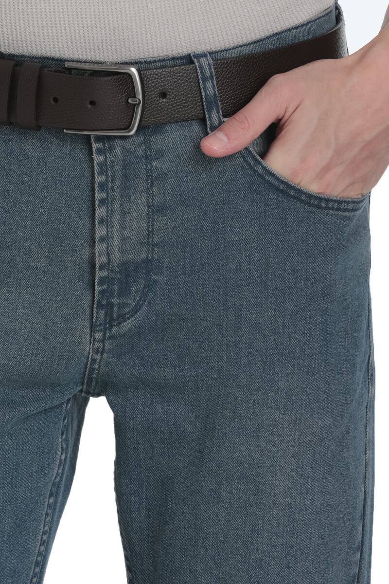 Mavi Rahat Kesim 5 Cep Pamuklu Kot Pantolon - Saykı (1)