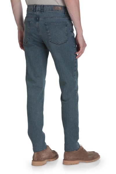 Mavi Rahat Kesim 5 Cep Pamuklu Kot Pantolon - 5