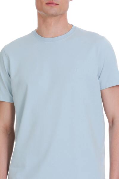 Mavi Regular Fit Bisiklet Yaka Pamuklu Tişört - 4