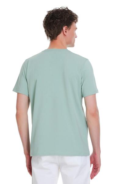 Mavi Regular Fit Bisiklet Yaka Pamuklu Tişört - 5