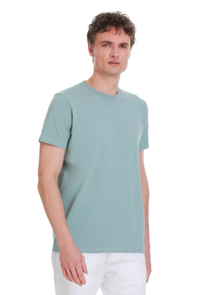 Mavi Regular Fit Bisiklet Yaka Pamuklu Tişört - 3