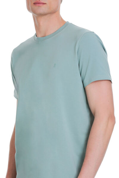 Mavi Regular Fit Bisiklet Yaka Pamuklu Tişört - 4