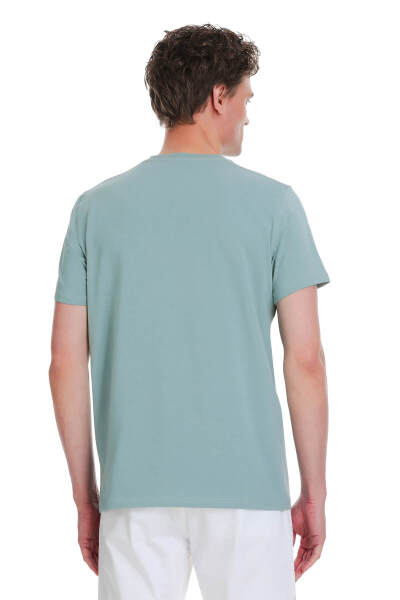 Mavi Regular Fit Bisiklet Yaka Pamuklu Tişört - 5