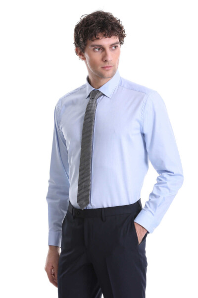 Mavi Regular Fit 100% Pamuklu Slim Yaka Uzun Kollu Klasik Gömlek - 4