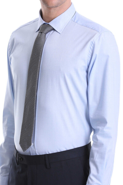 Mavi Regular Fit 100% Pamuklu Slim Yaka Uzun Kollu Klasik Gömlek - 5