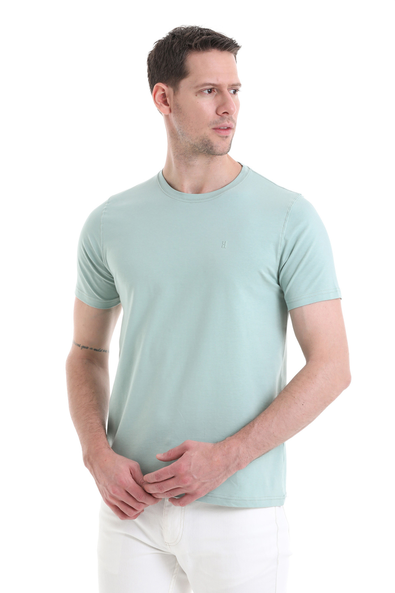 Mavi Regular Fit Pamuklu Bisiklet Yaka Tişört - HTML (1)