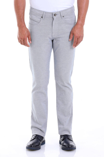 Gri Regular Fit Desenli Pamuklu 5 Cep Kanvas Pantolon - 2