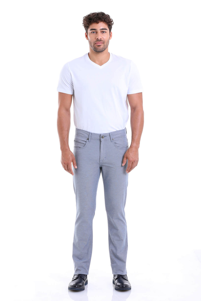 Mavi Regular Fit Desenli Pamuklu 5 Cep Kanvas Pantolon - Hatemoğlu